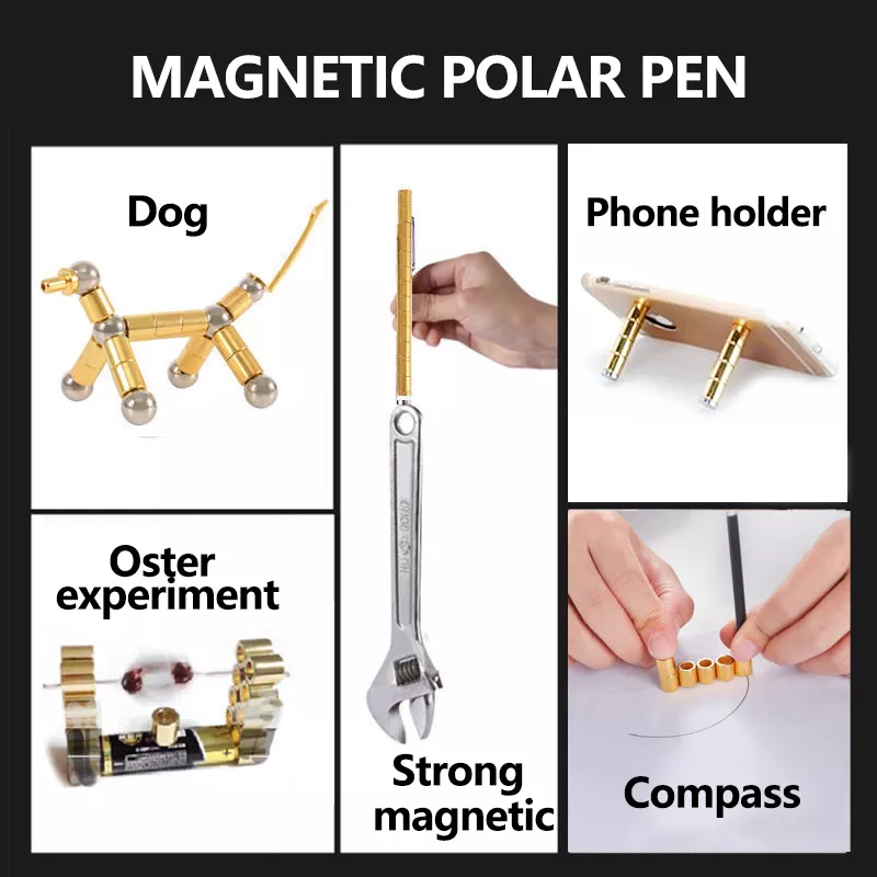 Creative Metal Magnetic Pen Decompression Toy Gel Pen Multifunction Fidget Touch Pen School Office Writing Gifts Stationery
