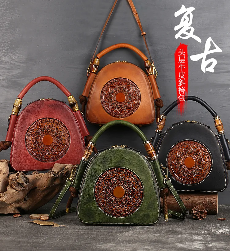 Women's Bag for Women Fashion Designer Luxury Bag Bucket Cowhide Advanced Sense Ladies Retro Literature and Art Shoulder Bags