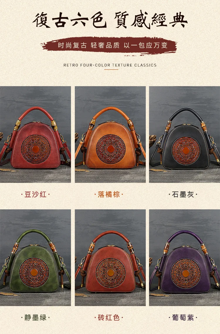 Women's Bag for Women Fashion Designer Luxury Bag Bucket Cowhide Advanced Sense Ladies Retro Literature and Art Shoulder Bags
