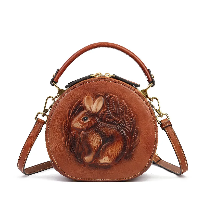 Women's Bag for Women Fashion Designer Luxury Bag Bucket Cowhide Advanced Sense Ladies Retro Literature and Art Shoulder Bags