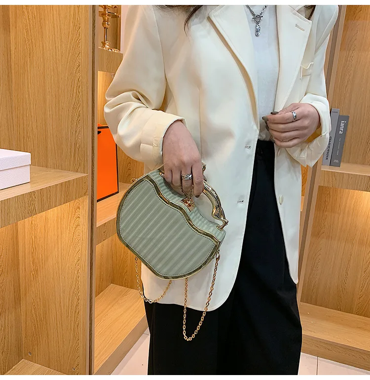 Female Luxury Designer Stripe Printed Women's Handbag Fashion Chain Crossbody Bag Box Tote 2023 Summer New Ladies Shoulder Purse