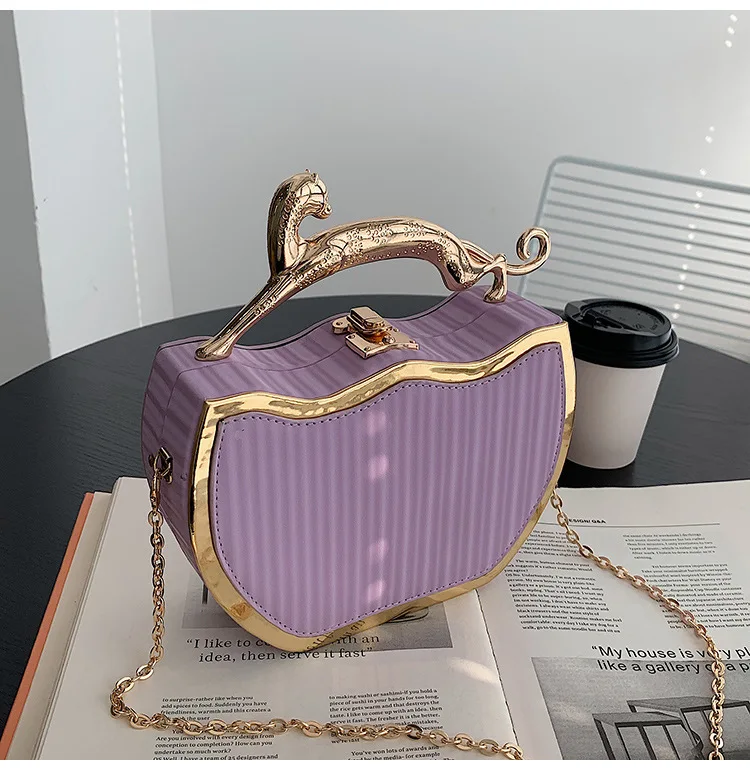 Female Luxury Designer Stripe Printed Women's Handbag Fashion Chain Crossbody Bag Box Tote 2023 Summer New Ladies Shoulder Purse