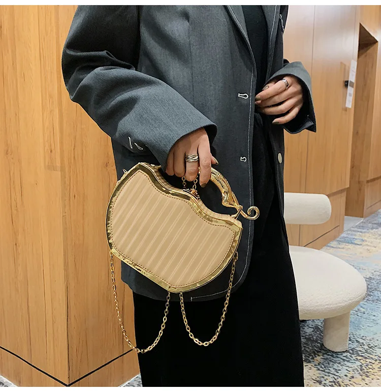 Female Luxury Designer Stripe Printed Women's Handbag Fashion Chain Crossbody Bag Box Tote 2023 Summer New Ladies Shoulder Purse