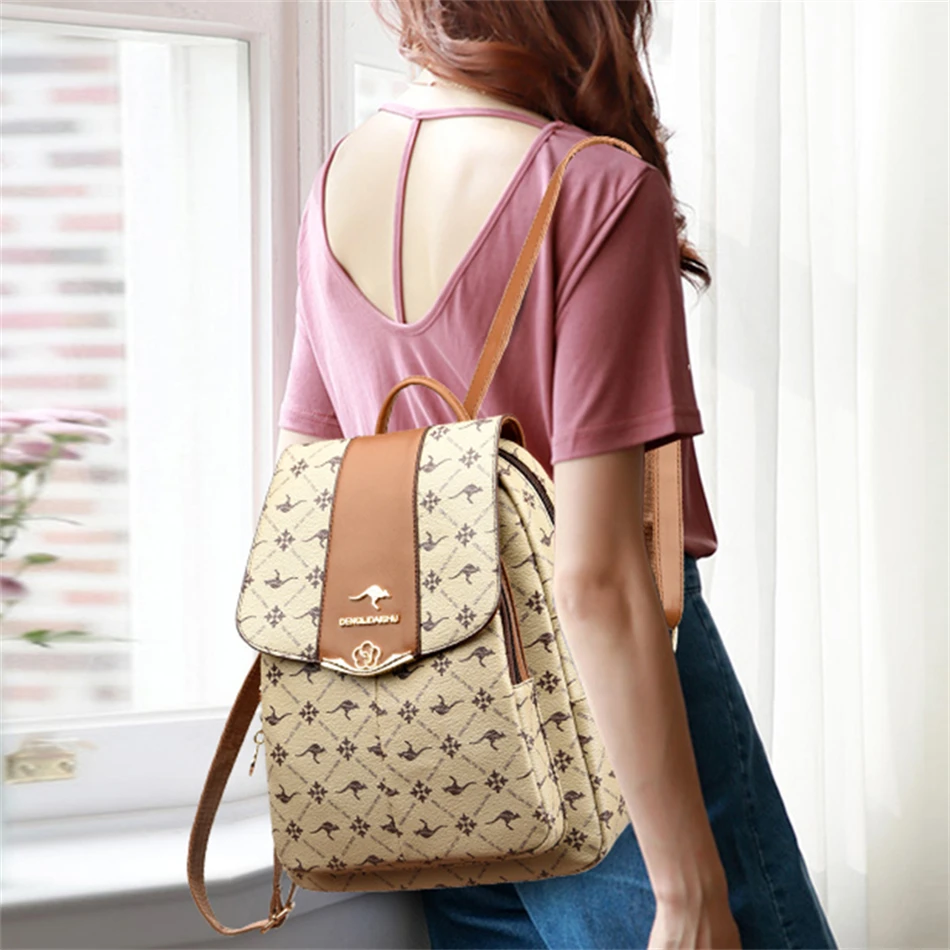 Luxury Women Large Capacity Backpack Purses High Quality Printing Female FashionBag School Bags Travel Bagpack Ladies Bookbag
