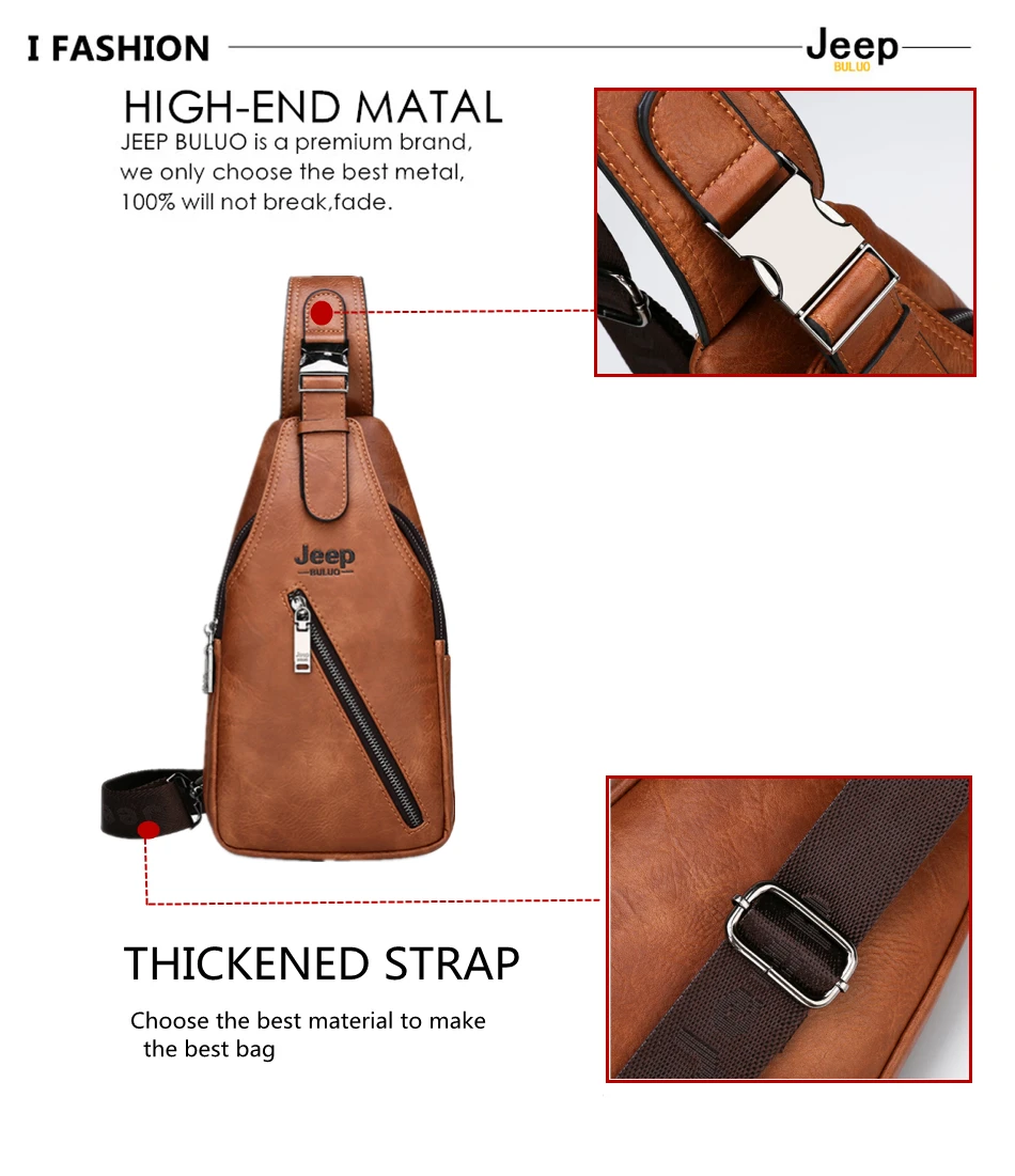 Chest Bag Men Sling crossbody bag Man's Crossbody Bag Split Leather High Quality For Man