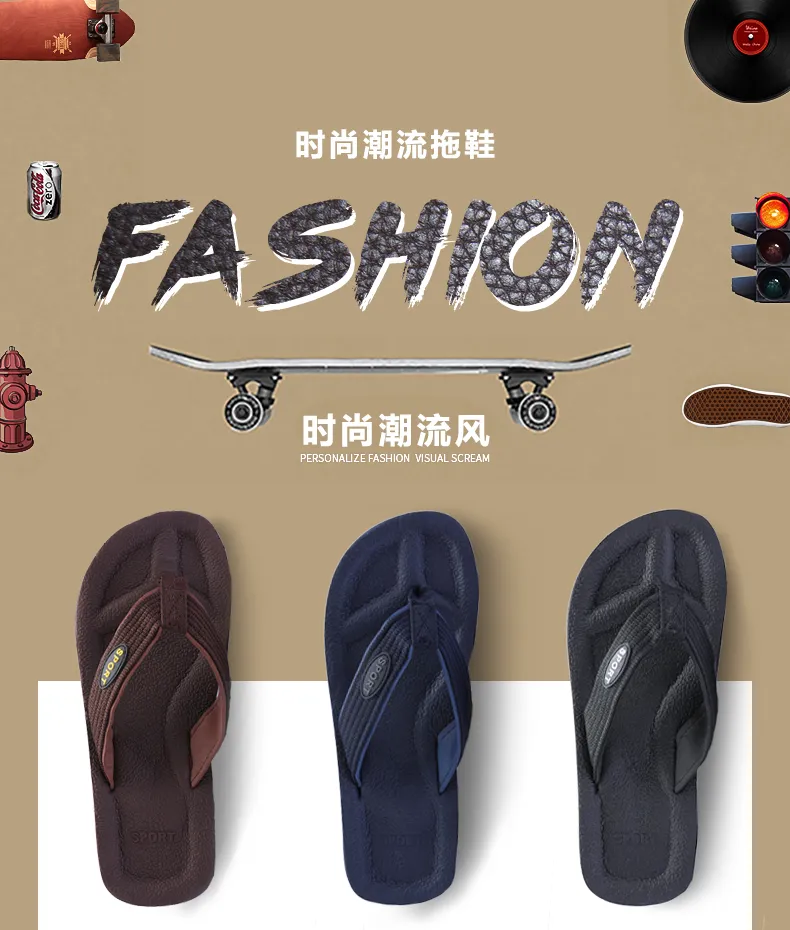 Men's Flip Flops Soft, Comfy, Non-slip Cloud Slippers, Easy to Clean, Shower, Swimming, Beach, Indoor and Outdoor Slides
