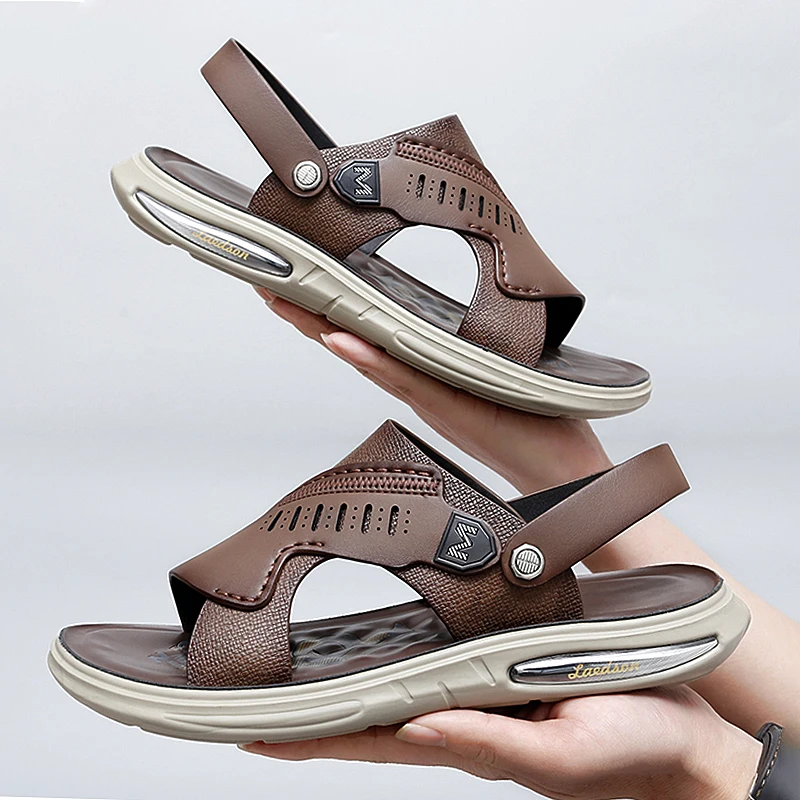 2024 Mens Sandals Comfortable Round Toe Outdoor Breathable Casual Lightweight Trendy All-match Fashion Sandals New Spring Summer