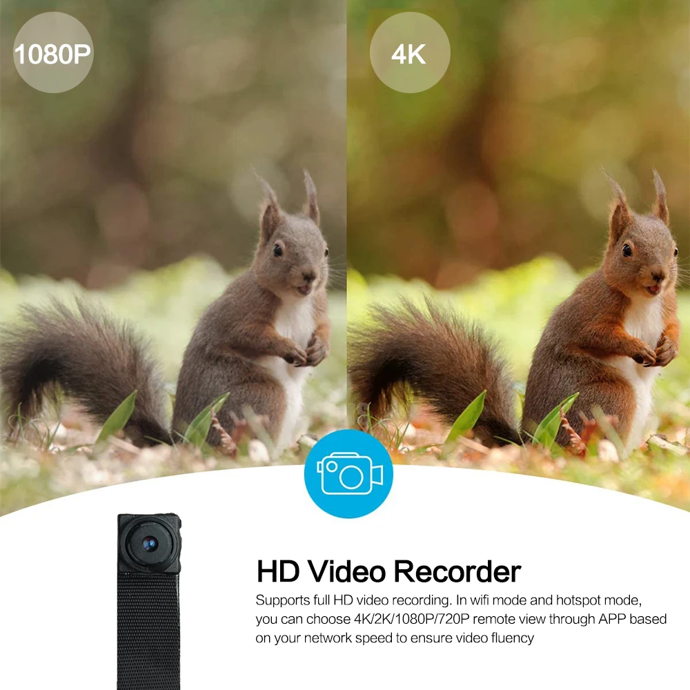 Full HD 1080P Secret Mini WIFI Camera Wireless Security Remote View 4K Cam Video Audio Recorder Micro Body Camcorder hidden Card