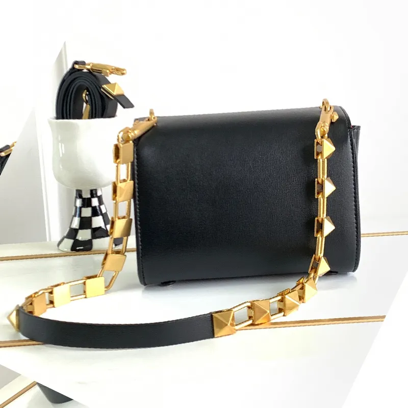 High-quality retro black gun buckle hardware chain multifunctional handbag fashion flip shoulder bag