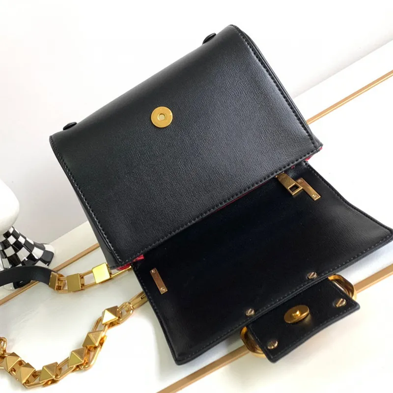 High-quality retro black gun buckle hardware chain multifunctional handbag fashion flip shoulder bag