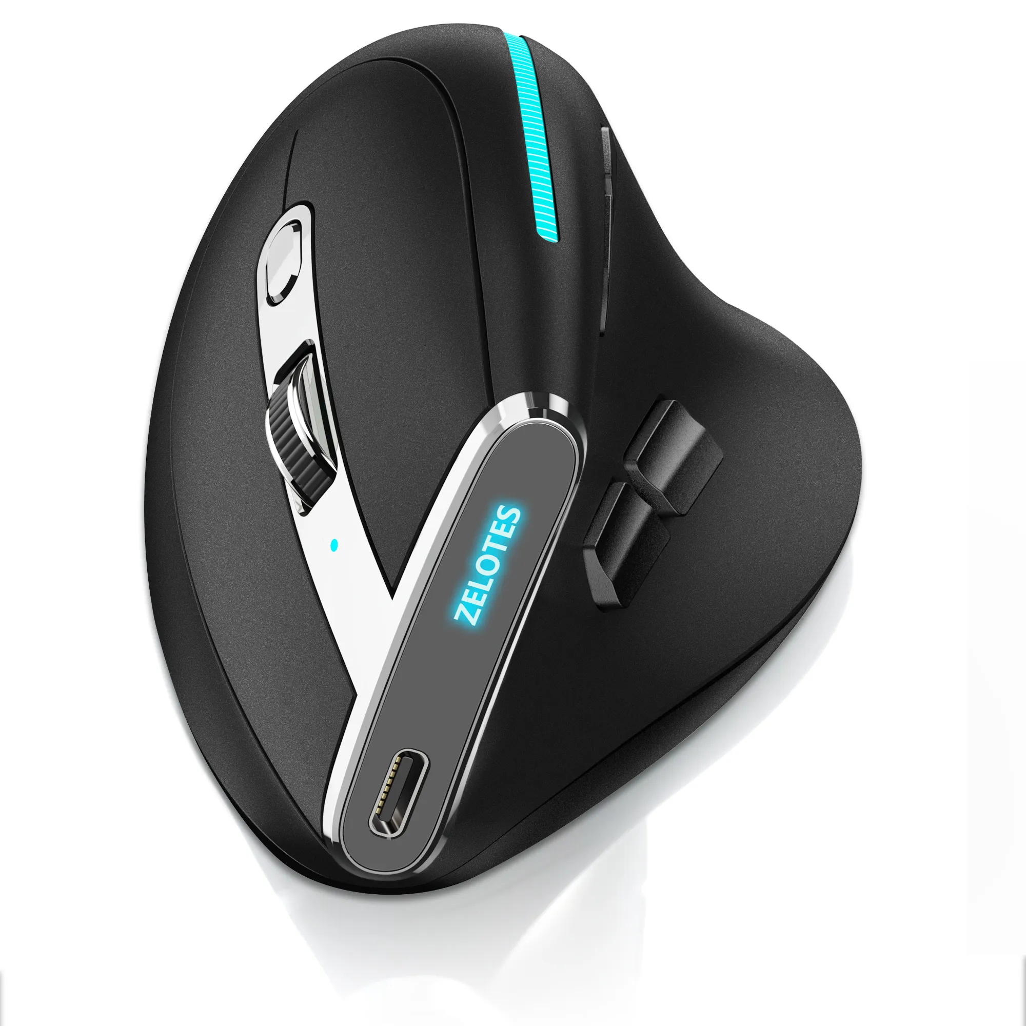 Lefon Bluetooth Vertical Mouse Wireless Ergonomic Mice with OLED Screen RGB USB Optical Rechargeable Mouse for PC Laptop Gaming