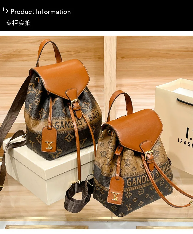 2024 New High Quality Light Luxury Printed Backpack with A Trendy and Niche Design, Simple and High-end Backpack for Women