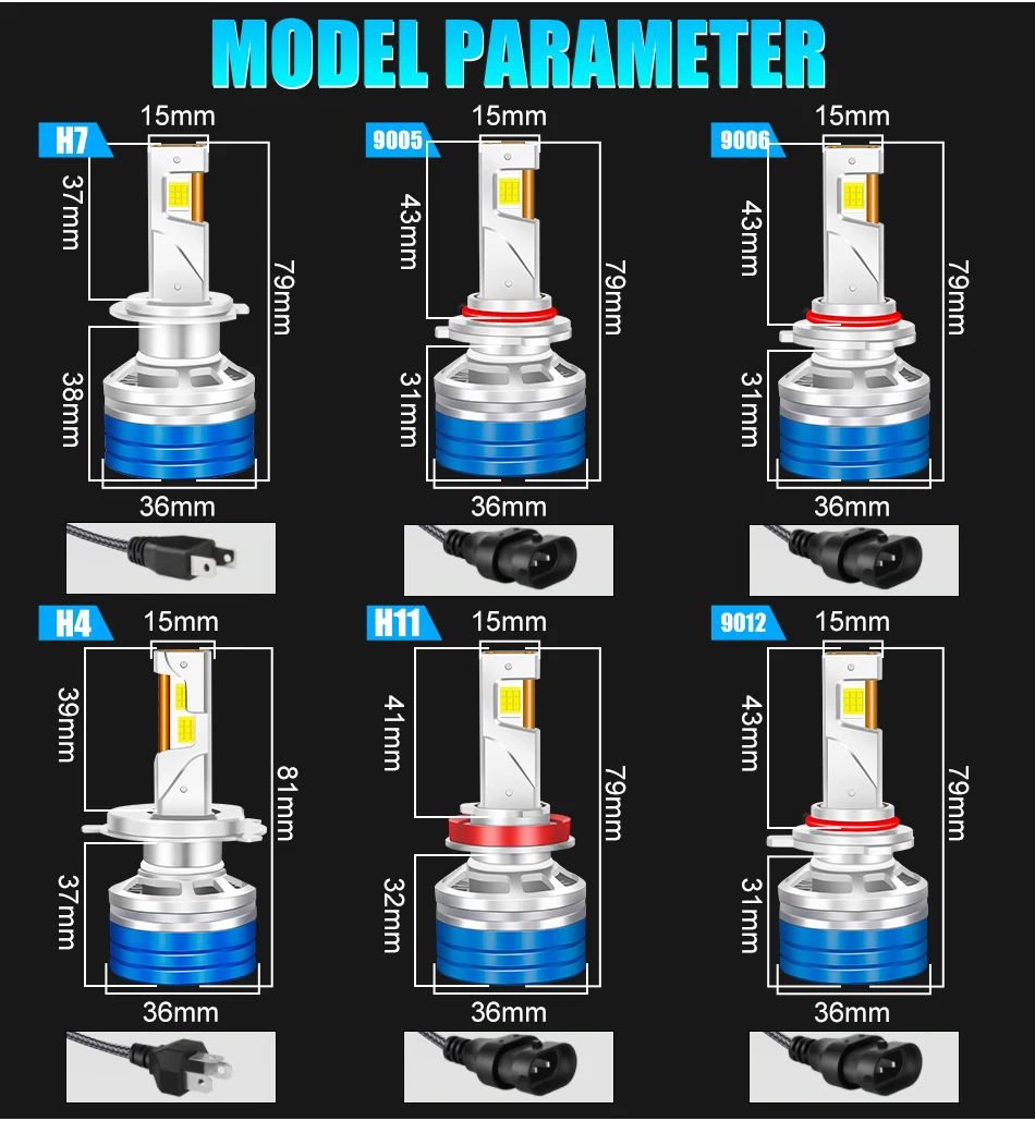 1700W 2000000LM H7 H4 H11 LED Headlight High Power 8580 CSP Canbus H1 H8 9005 HB3 9006 HB4 9012 HIR2 Turbo Lamp 6000K Car Light