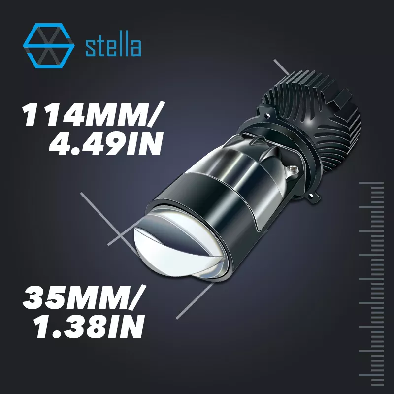 Stella New Auto Lamp Mini Lens LED H4 Bulbs Headlight for Cars High Beam Low Beam Projector Turbo Fan 6000k White Color Lighting