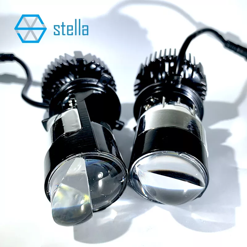 Stella New Auto Lamp Mini Lens LED H4 Bulbs Headlight for Cars High Beam Low Beam Projector Turbo Fan 6000k White Color Lighting