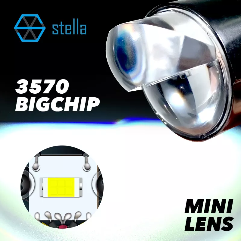 Stella New Auto Lamp Mini Lens LED H4 Bulbs Headlight for Cars High Beam Low Beam Projector Turbo Fan 6000k White Color Lighting