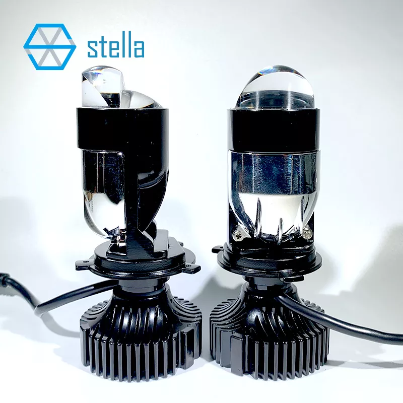 Stella New Auto Lamp Mini Lens LED H4 Bulbs Headlight for Cars High Beam Low Beam Projector Turbo Fan 6000k White Color Lighting