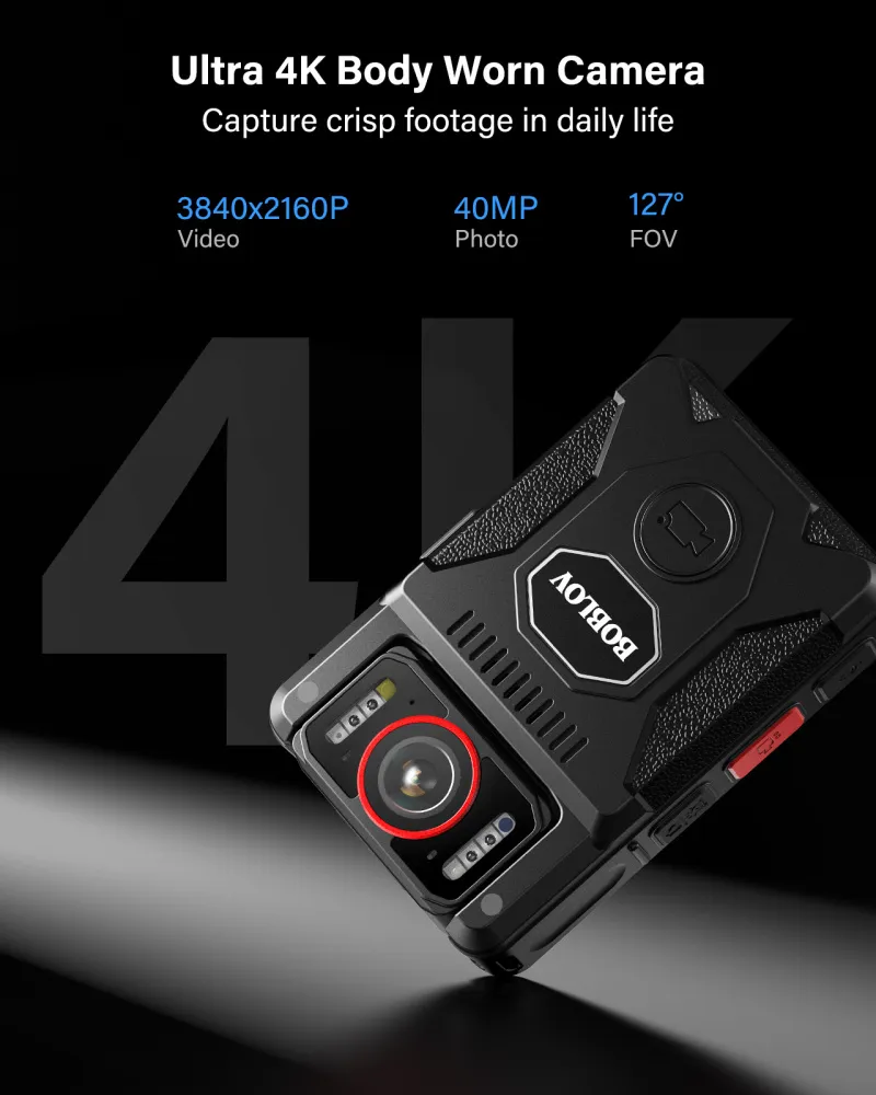 M7 Pro 4K Mini Body Worn Camera Police 128GB Video Recorder 180° Rotate Cameras 4000mAh 15 Hours Recording GPS Bodycam