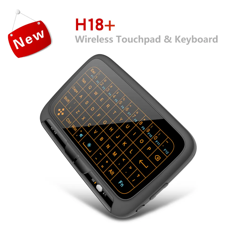 H18 Mini Full Touch Screen 2.4GHz Air Mouse Touchpad Backlight Wireless Keyboard Plug And Play Smart QWERTY Keyboard for IPTV