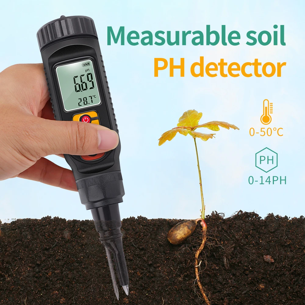 Food PH Meter 0.00~14.00pH Professional Temp pH Tester High Accuracy Sensor Soil Acidity Analyzer for Meat Canning Cheese Dough