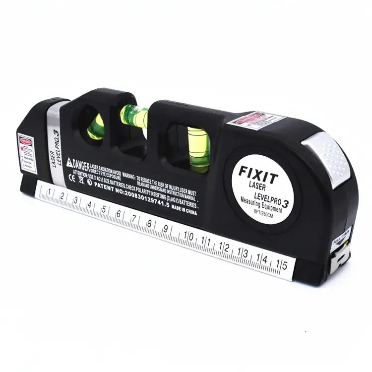 Laser Level Vertical Horizontal Tape Adjustable Multifunctional Standard Ruler Cross Lines Measuring Instrument With Tripod