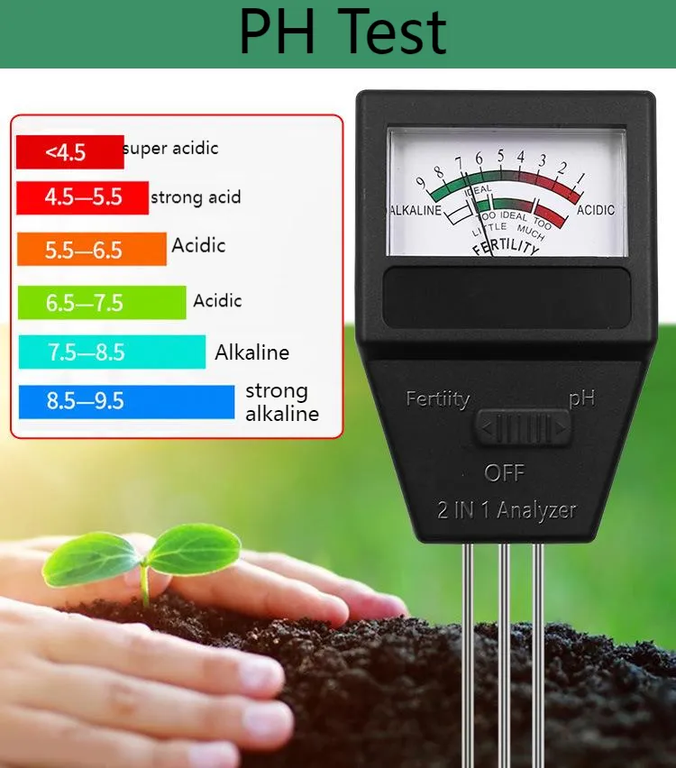 2 in 1 Soil PH Fertility Meter With 3 Probes Soil PH Tester Plant Fertile Measure Device Acidity Meters For Garden Tools