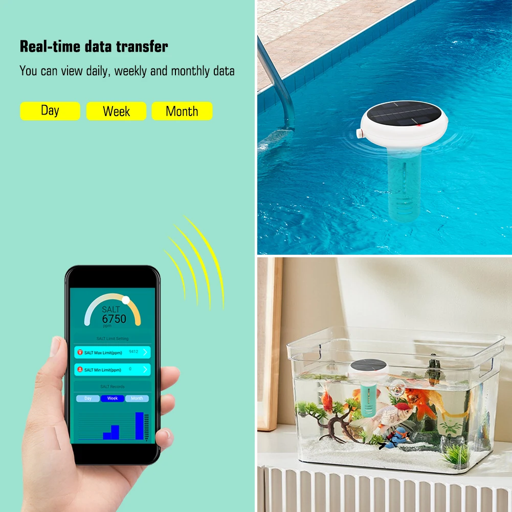 Chlorine Meter Solar Floating CL PH EC TDS ORP SALT Swimming Pool Water Quality Monitor Tester with Gateway