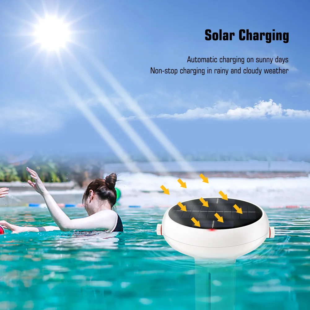 Chlorine Meter Solar Floating CL PH EC TDS ORP SALT Swimming Pool Water Quality Monitor Tester with Gateway