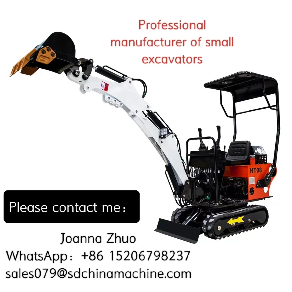 Building boom swing Mini Excavator Machine Agricultural Digging Trenches 1 Ton Crawler Towable Gasoline Digger Price