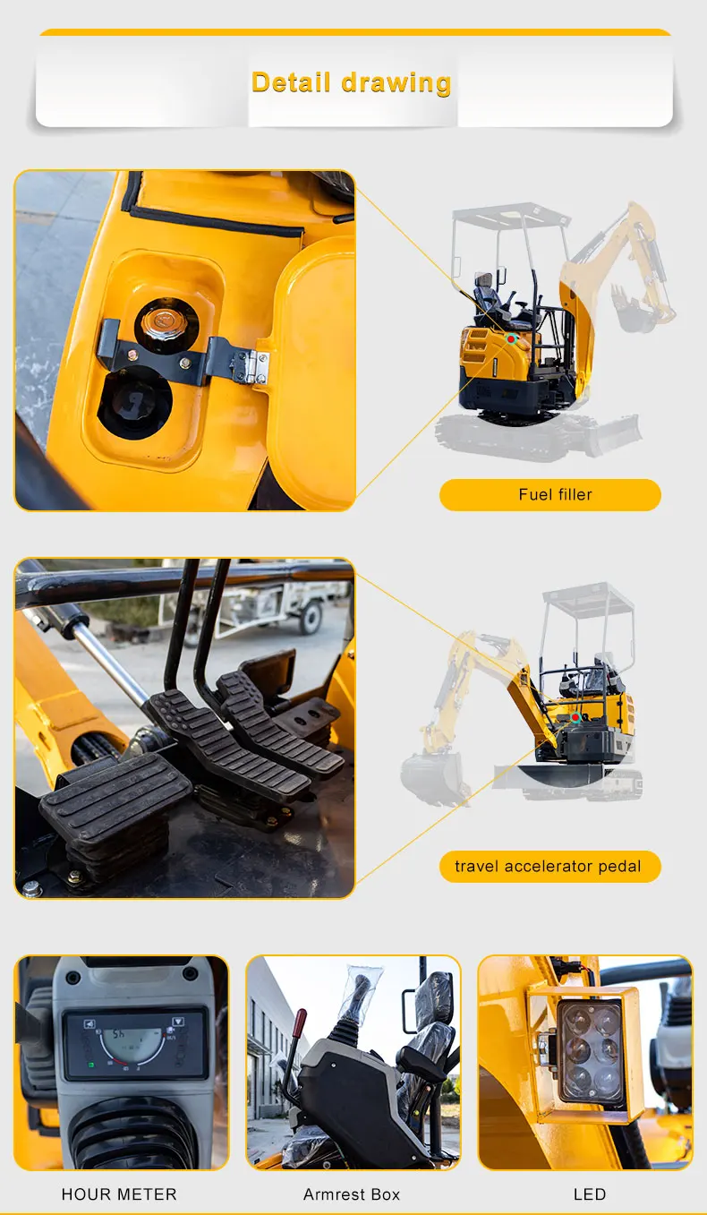 2200kg Hydraulic Digger Machine Mini Agricultural Excavator  crawler excavator for sale China mini excavator digger good price