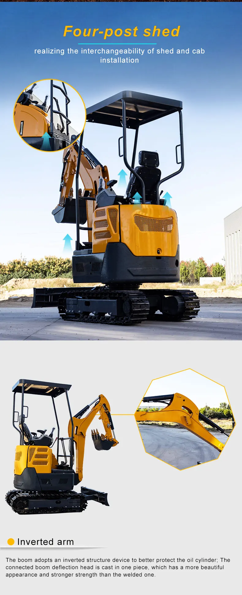 2200kg Hydraulic Digger Machine Mini Agricultural Excavator  crawler excavator for sale China mini excavator digger good price