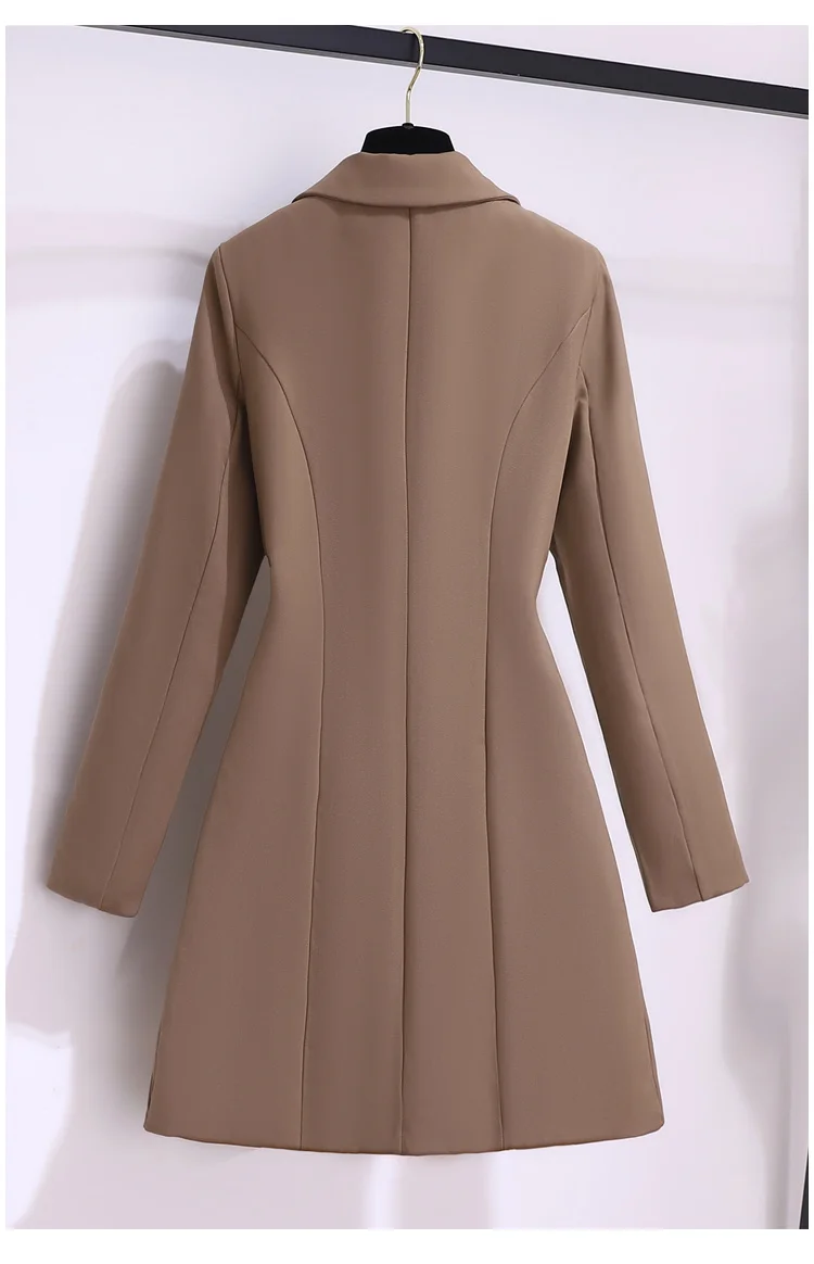 New 2024 Suit Dress Long Sleeve Korean Fashion Khaki White Or Black Dresses With Belt Pleated Winter Outfits For Women Hot Sale