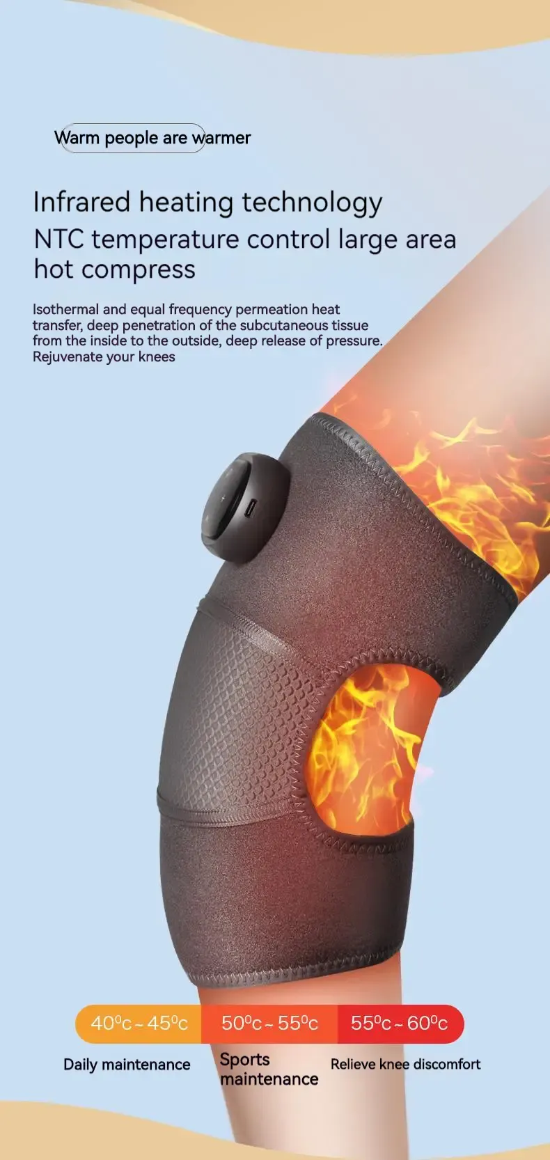 Vibration Heated Knee Massager Shoulder Brace 3-In-1 Heated Knee Elbow Shoulder Brace Wrap 3 Adjustable Vibrations Heating Modes