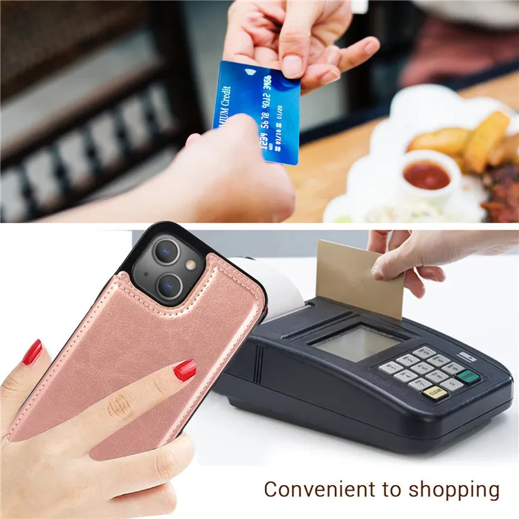 Luxury PU Leather Wallet Case For iPhone 15 14 13 12 11 Pro Max SE X XR XS Max 8 7 6 6S Plus Kickstand Card Holder Slots Cover