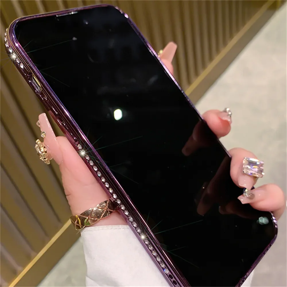 Luxury Diamond Glitter Magnetic Charging Soft Case for Magsafe IPhone 15 14 13 12 Pro Max Plus 11 Transparent Shockproof Cover