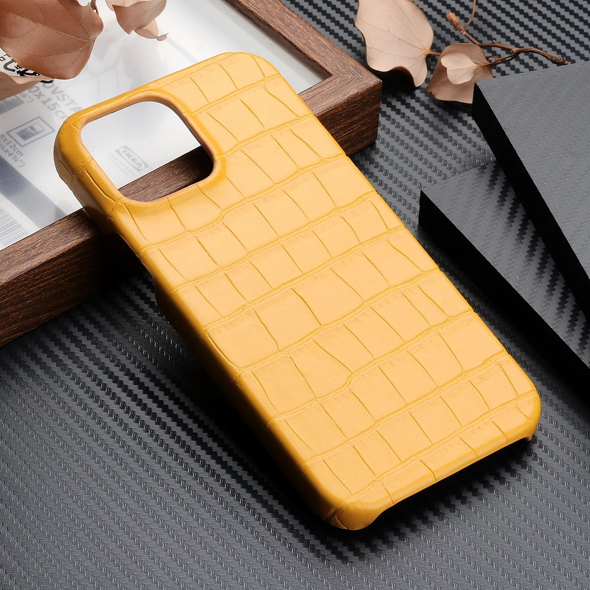 Crocodile Grain Leather Case For iPhone 15 13 14 11 12 Pro Max 13 Mini XR X XS Suede Lining Hard PC Shockproof Cover