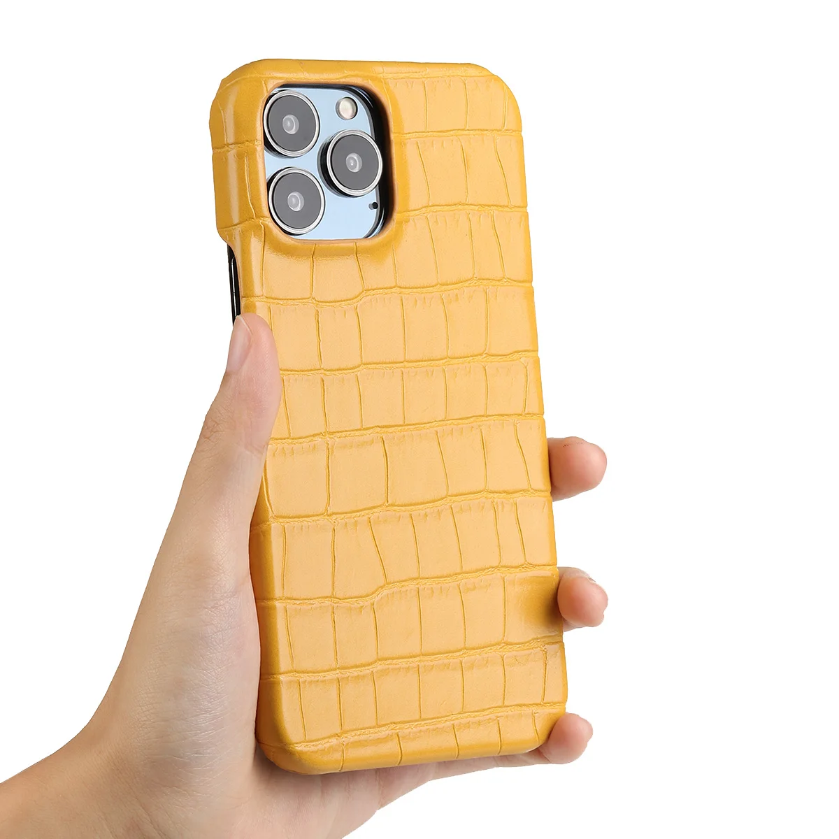 Crocodile Grain Leather Case For iPhone 15 13 14 11 12 Pro Max 13 Mini XR X XS Suede Lining Hard PC Shockproof Cover