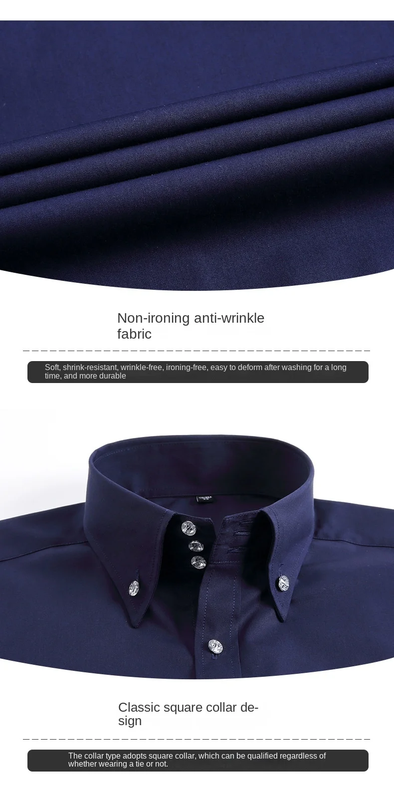 New Men's Long Sleeve Lined Crystal Button Shirt Elastic High Grade Business Leisure Slim Fit Trend Men's Shirt