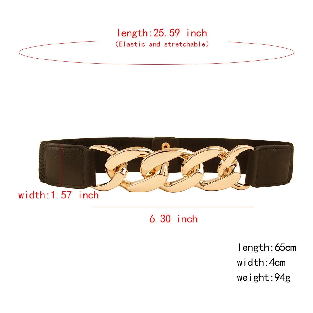 Gold chain belt elastic silver metal waist belts for women ceinture femme stretch cummerbunds ladies coat ketting riem waistband