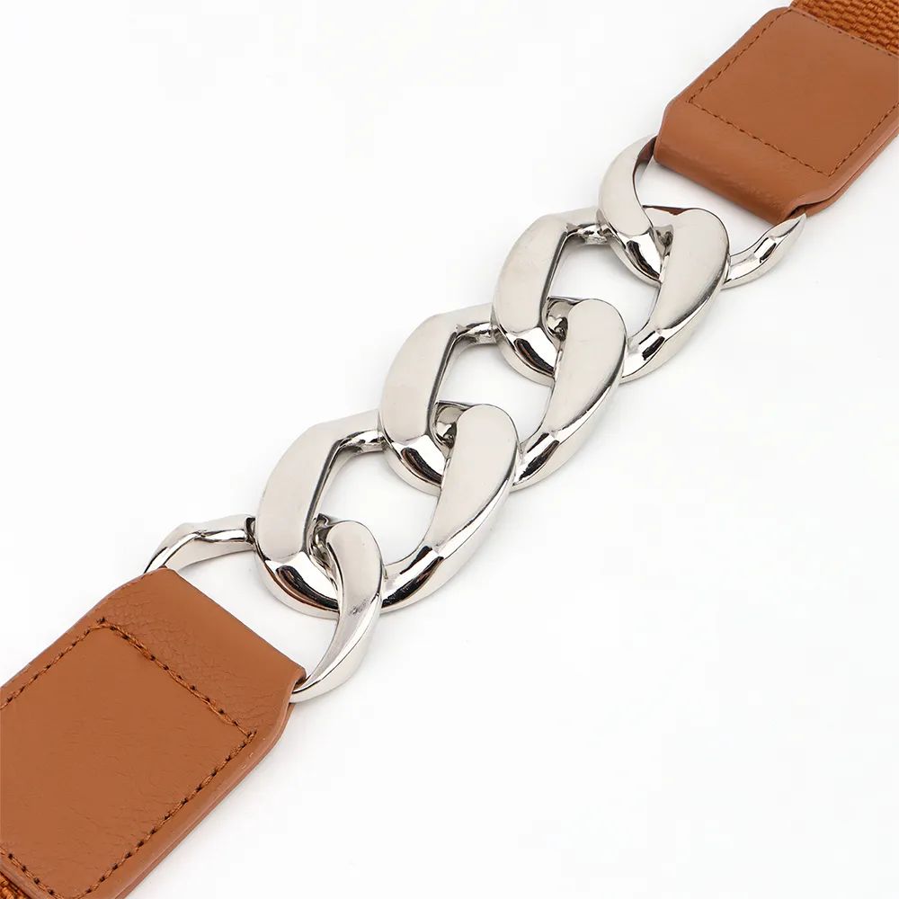 Gold chain belt elastic silver metal waist belts for women ceinture femme stretch cummerbunds ladies coat ketting riem waistband