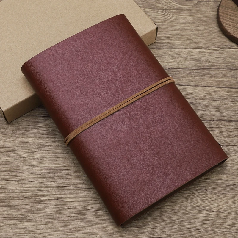 A6 Vintage Travelers binder Notebook Blank Kraft Diary PU Leather Loose leaf Notepad Journal Sketchbook Office Supplies