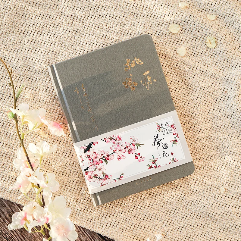 Creative Colorful Page Notebook Chinese Style Hardcover Diary Books Weekly Planner Handbook Color Inside Page for Students