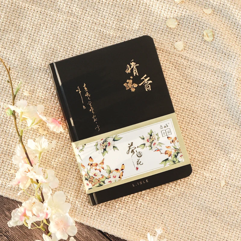 Creative Colorful Page Notebook Chinese Style Hardcover Diary Books Weekly Planner Handbook Color Inside Page for Students