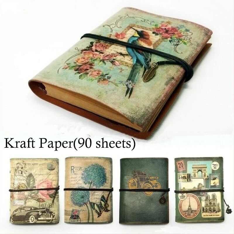 Vintage Stationery PU Leather Notebook Creative Kraft Paper Planner Sketchbook Agenda Diary Notebooks School Writing Supplies