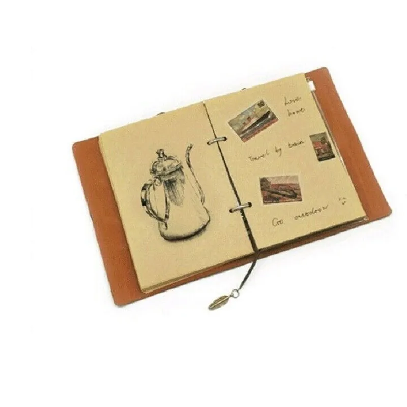 Vintage Stationery PU Leather Notebook Creative Kraft Paper Planner Sketchbook Agenda Diary Notebooks School Writing Supplies