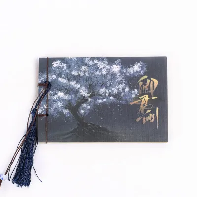 Chinese Style Blue Rose Color Diary Note Book Tassel Stationery Retro Flower Sketchbook Journal Blank Notebook Chinoiserie Art