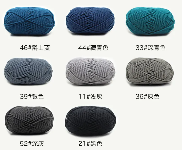 50g/Set 4ply Milk Cotton Knitting Wool Yarn Needlework Dyed Lanas For Crochet Craft Sweater Hat Dolls At Low Price