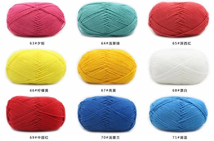 50g/Set 4ply Milk Cotton Knitting Wool Yarn Needlework Dyed Lanas For Crochet Craft Sweater Hat Dolls At Low Price