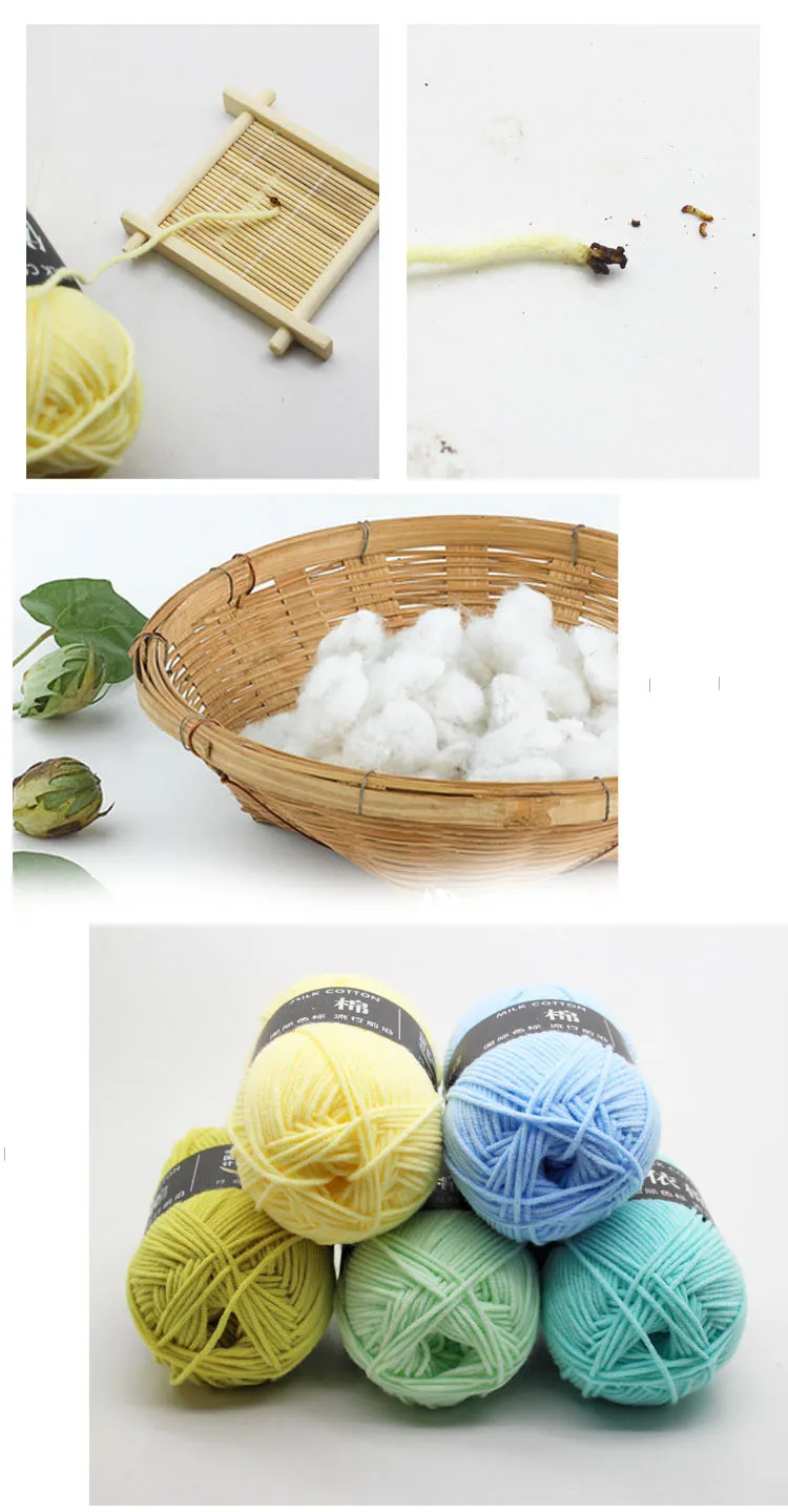 50g/Set 4ply Milk Cotton Knitting Wool Yarn Needlework Dyed Lanas For Crochet Craft Sweater Hat Dolls At Low Price