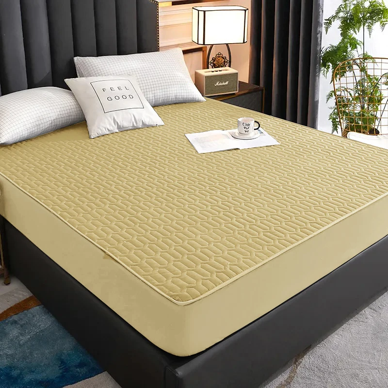 Safe Waterproof Mattress Cover Protector Soft Comfortable Breathable Printing Bedding Mattress Bed Cover Fitted Machine Washable